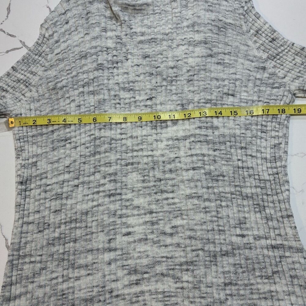 Women’s Garage Grey Navy Heather Open-Front Long Gray Knit Cardigan Sweater L - Picture 14 of 16